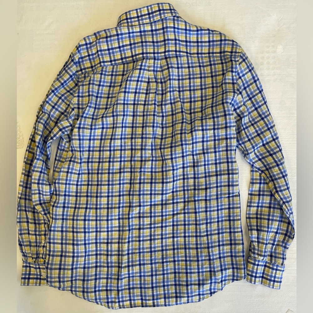 Johnnie-O Check Print Linen Button Down Sport Shi… - image 6